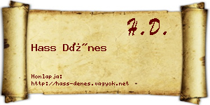 Hass Dénes névjegykártya